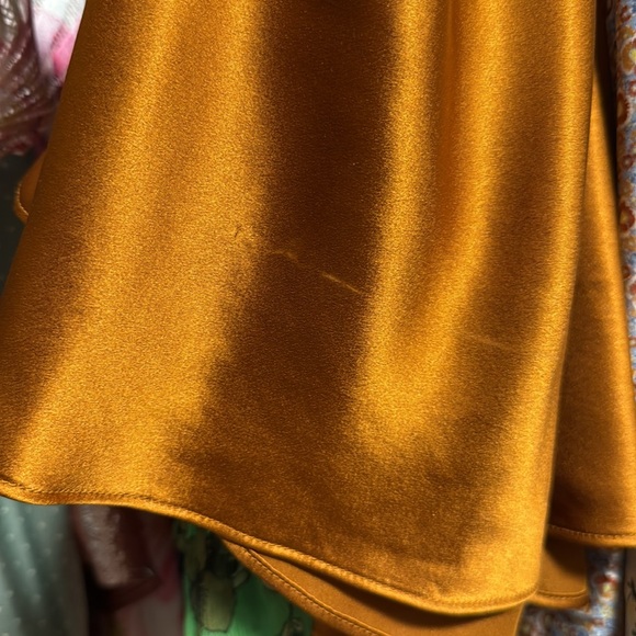 Reformation Daniela 100% silk copper maxi halter gown dress wedding fall size 8 - Picture 16 of 16